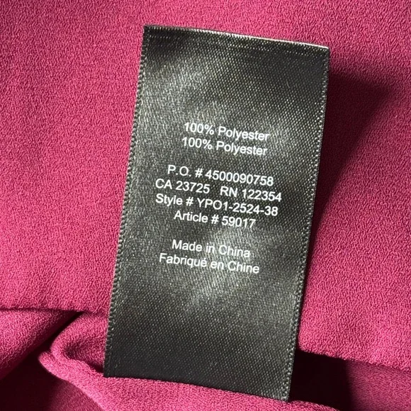 Aritizia Babaton Women's Randy Blouse Burgundy V Neck Short Sleeve Top Size M - Picture 7 of 7